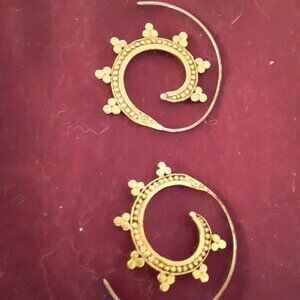 Spiral earrings Brass and silver